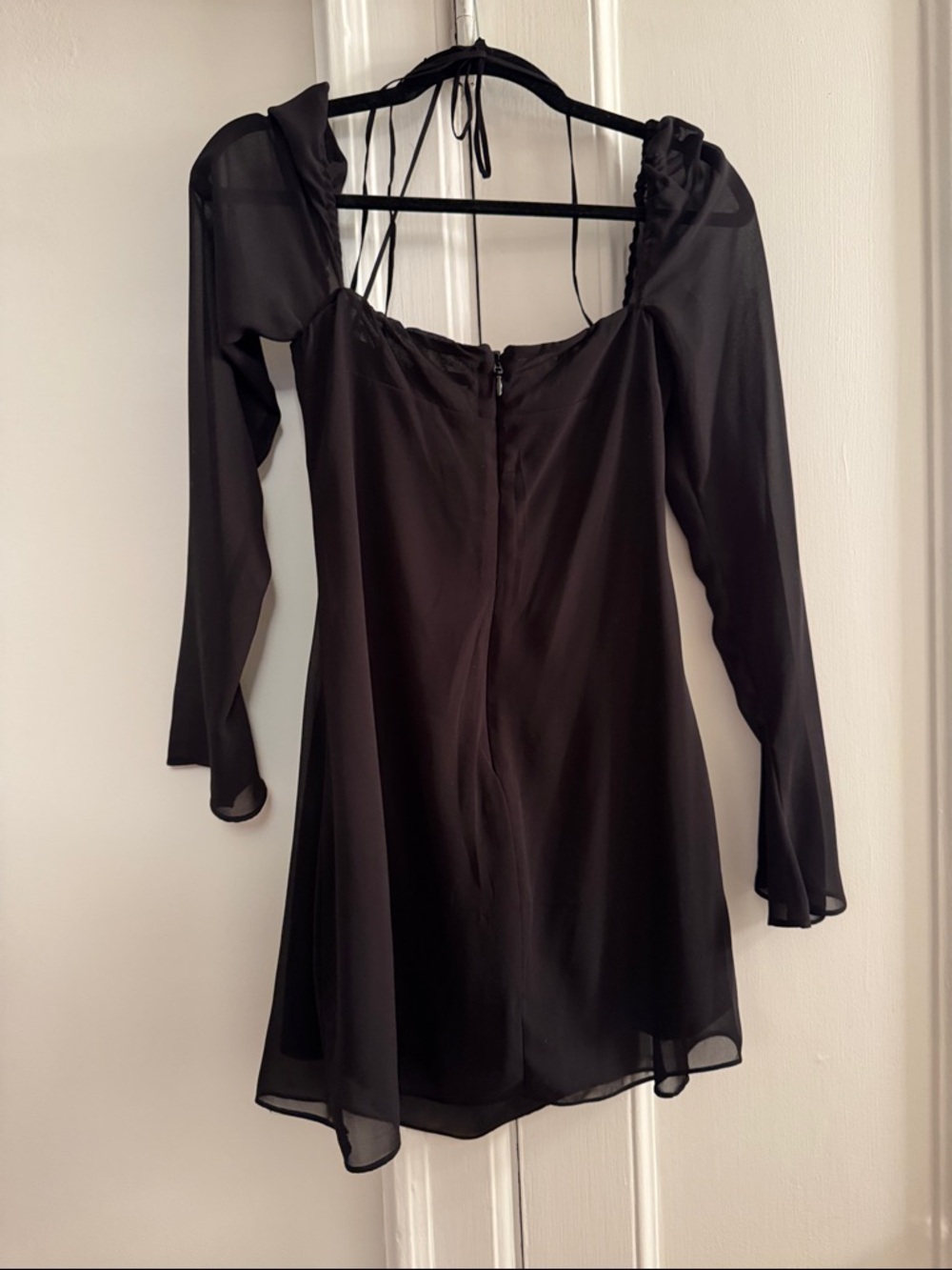 House of CB Black Sheer-Sleeve Mini Dress - Picture 3 of 3